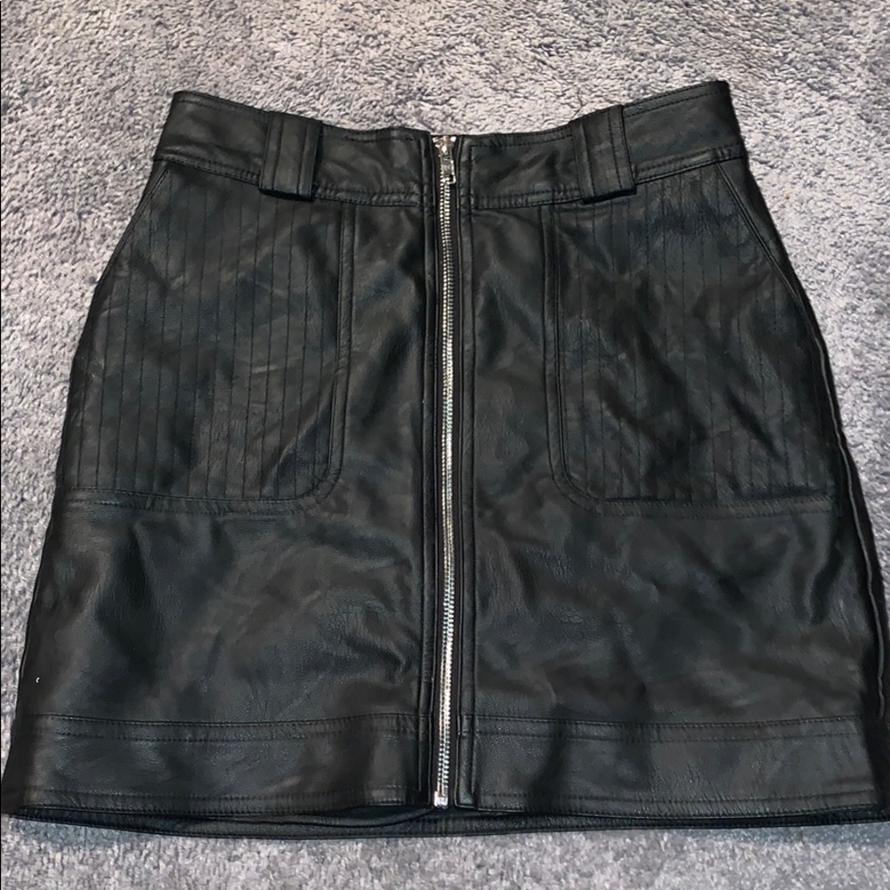 black leather skirt